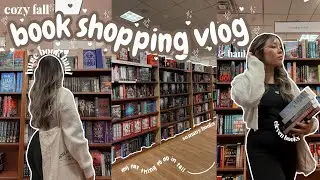 *cozy* fall book shopping vlog and haul 🦉🍂🕰️