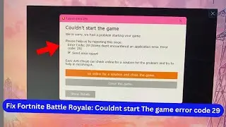 Fortnite Battle Royale: Couldn't start the game error code 29 (Quick fix)