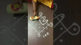 7 to 1 Basic Rangoli Designs | Tippudu Muggulu Shorts #shorts