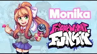 Monika over Default Senpai + High School Conflict - Friday Night Funkin Mods