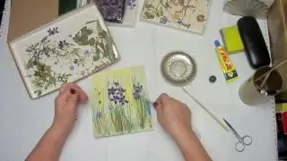 Продолжаем создавать флористический коллаж в технике клей-краски (часть 2)