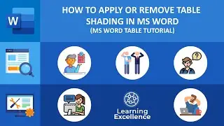 How to Apply or Remove Table Shading in Ms Word || Table Tutorial Part 13