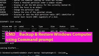 CMD   Backup & Restore Windows Computer using Command prompt.