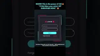 🔥 Animated Border Login Form Using HTML, & CSS 