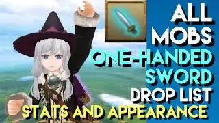 Toram Online: All Mobs One-Handed Sword Drop List | Stats and Appearance | chae_