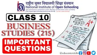 NIOS Class 10 Business Studies (215) Important Questions | NIOS Class 10 Business Studies Blue Print