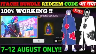 FREE FIRE REDEEM CODE TODAY 7 AUGUST ITACHI NARUTO | FF REWARDS REDEEM CODE | FF REDEEM CODE TODAY
