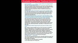 A Roadside Stand Poem-Textbook Solutions/ Flamingo book Poems Class 12