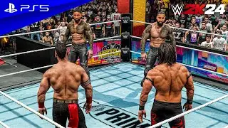 WWE 2K24 - The Usos vs. Tama Tonga & Jacob Fatu | Tag Team Extreme Rules Match | PS5™ [4K60]