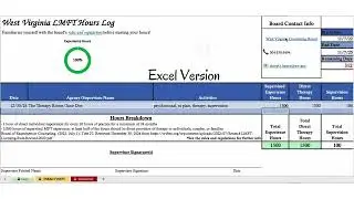 West Virginia LMFT Clinical Hours Tracker