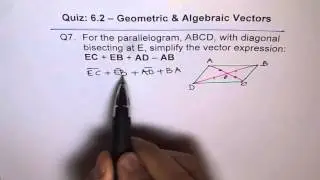Solution Parallelogram Vector Expression Q7