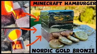 5 Layered Metal Mirrored Cube - Nordic Gold Bronze - ASMR Metal Melting - BigStackD Casting Copper