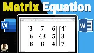How to Type Matrix Equation in MS Word - Full Guide