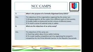 Question Bank for NCC A, B and C Certificate Exams : NCC Camps
