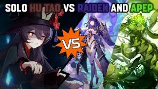 Solo C0R1 Hu Tao vs Raiden Shogun and Guardian of Apep's Oasis | Genshin Impact