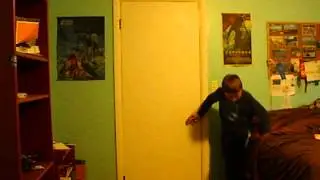 Kid gets caught by mom trying to recoad a video of how to ride a door