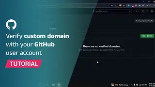 How to verify custom domain with GitHub user account | Tutorial