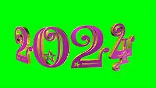 2024 анимация хромакей футаж.New Year 2024.Figure 2024.year 2024.green screen Chroma key   Выпускной