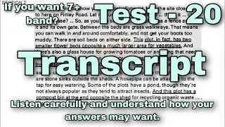 TEST : 20 Audio Script | IMPROVE LISTENING SKILLS | VERY HARD LISTENING TEST | IELTS LISTENING TEST