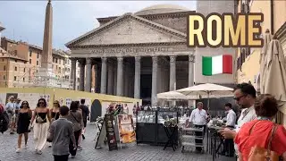 Rome Walking Tour August 17, 2024 4K HD Italy 🇮🇹 City Walk Trevi Fountain ⛲️ Pantheon