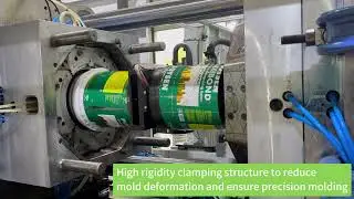 Se5h 10L paint bucket injection molding machine with IML  2024Chinaplas  showing machine