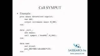 SAS Certification- SAS Function Call Symput