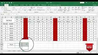 Attdandnce Sheet In Ms Excel With Best Formulas To Get Attdandnce Records Of Each Candidate