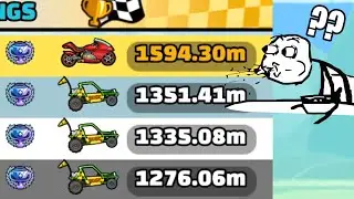 Over 1500 m ?? 😱 NEW EVENT HOISTUS DISCUS - HIll Climb Racing 2 Walkthrough