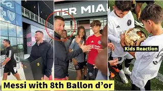 😍Kids reaction when Messi brought his Ballon d'or to Inter Miami academy