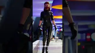 WALKING IN LEATHER CATSUIT AND THIGHHIGH PLEASER BOOTS