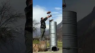 Super Tasty Method of Cooking Lamb in Barrels by Chef Tavakkula in the Wild - Evening with Children