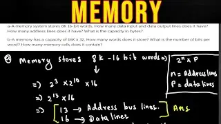 a-A memory system stores 8K 16-bit words. How many data input and data output lines does it have?…
