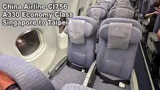 China Airlines A330 Economy Class CI756 Singapore to Taipei