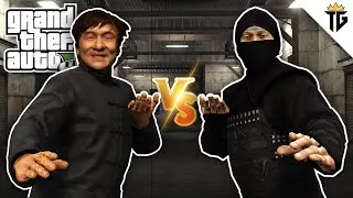 GTA 5 - Jackie Chan Fights off Ninja Ambush! (4K Ultra HD Gameplay)