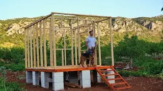 Building a Tiny Wooden House / Off Grid Log Cabin / Part 1