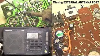 Panasonic RF-B45 shortwave radio (import version). Soldering the missing external antenna jack/ mods