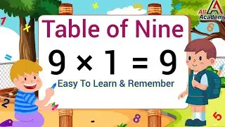 Table of 9 | 9 x 1 = 9 | 9 1 Za 9 | Tables for kids  Learn Multiplication Tables Easy Trick