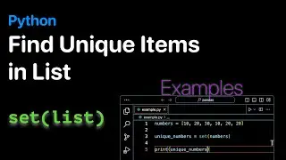 Find Unique Items in Python List - Examples | ProgramGuru.org