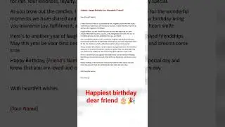 How to wish happy birthday to friend email format Finally Revealed #email #birthday