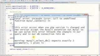 Fatal error: Uncaught Error: Call to undefined function mysql_connect() in