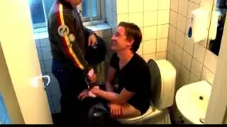 mens shit in front of each other while are handcuff