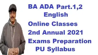 BA ADA Part.1,2 English Online Classes PU Syllabus | 2nd Annual 2021 Exams