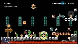 Прохождение моего невозможного уровня в Super Mario maket world engine!