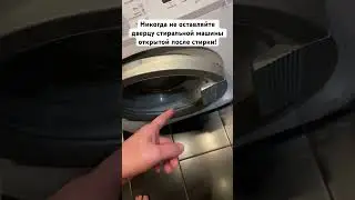 Никогда не оставляйте дверцу стиральной машины открытой после стирки! 