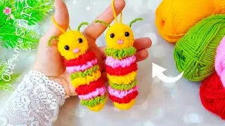 It's so Cute ☀️ Super Easy Caterpillar Making Idea with Yarn - You will Love It - DIY Woolen Crafts