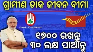 ୧୭୦୦ ରଖିଲେ ପାଇବେ ୩୦ଲକ୍ଷ ଟଙ୍କା/Post office RPLI 2024/Rural Postal life insurance details/RPLI in post