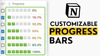 Customizable Progress Bars In Notion! (Easy Notion Tutorial)