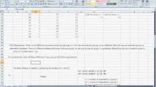 MannWhitney U test in Excel