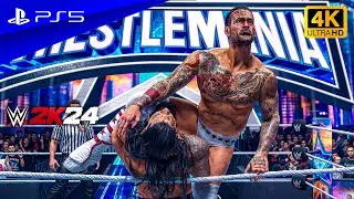 WWE 2K24 - CM Punk vs. Roman Reigns | No Holds Barred Match | PS5™ [4K60]