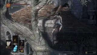 Dark Souls 3 Firelink shrine jump to roof [with slow motion]